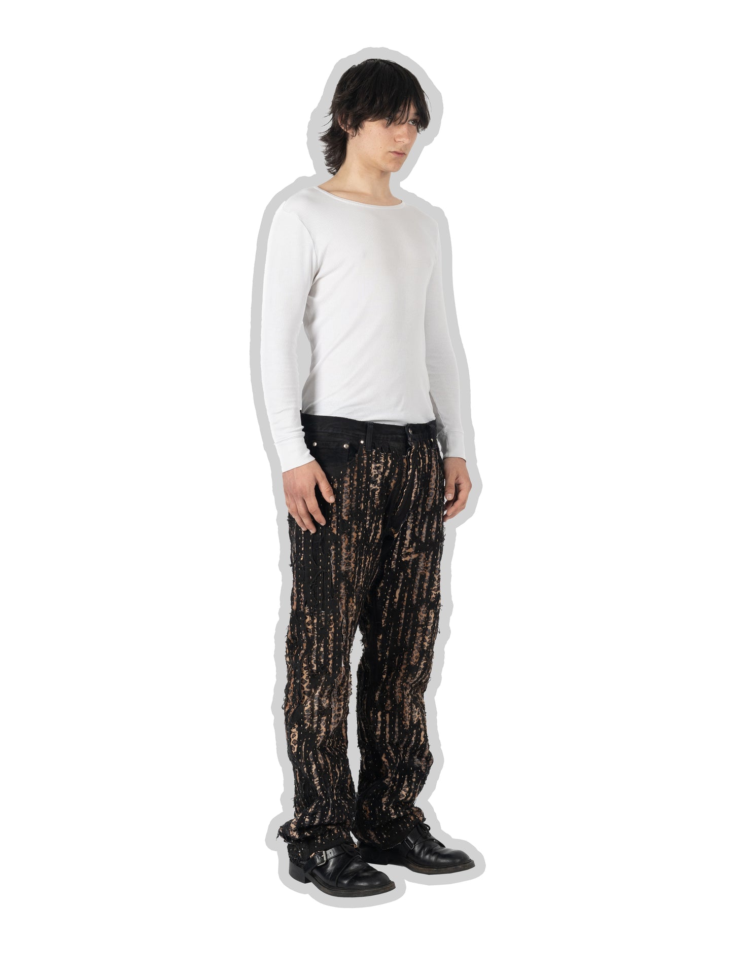 Leopard Boro Denim