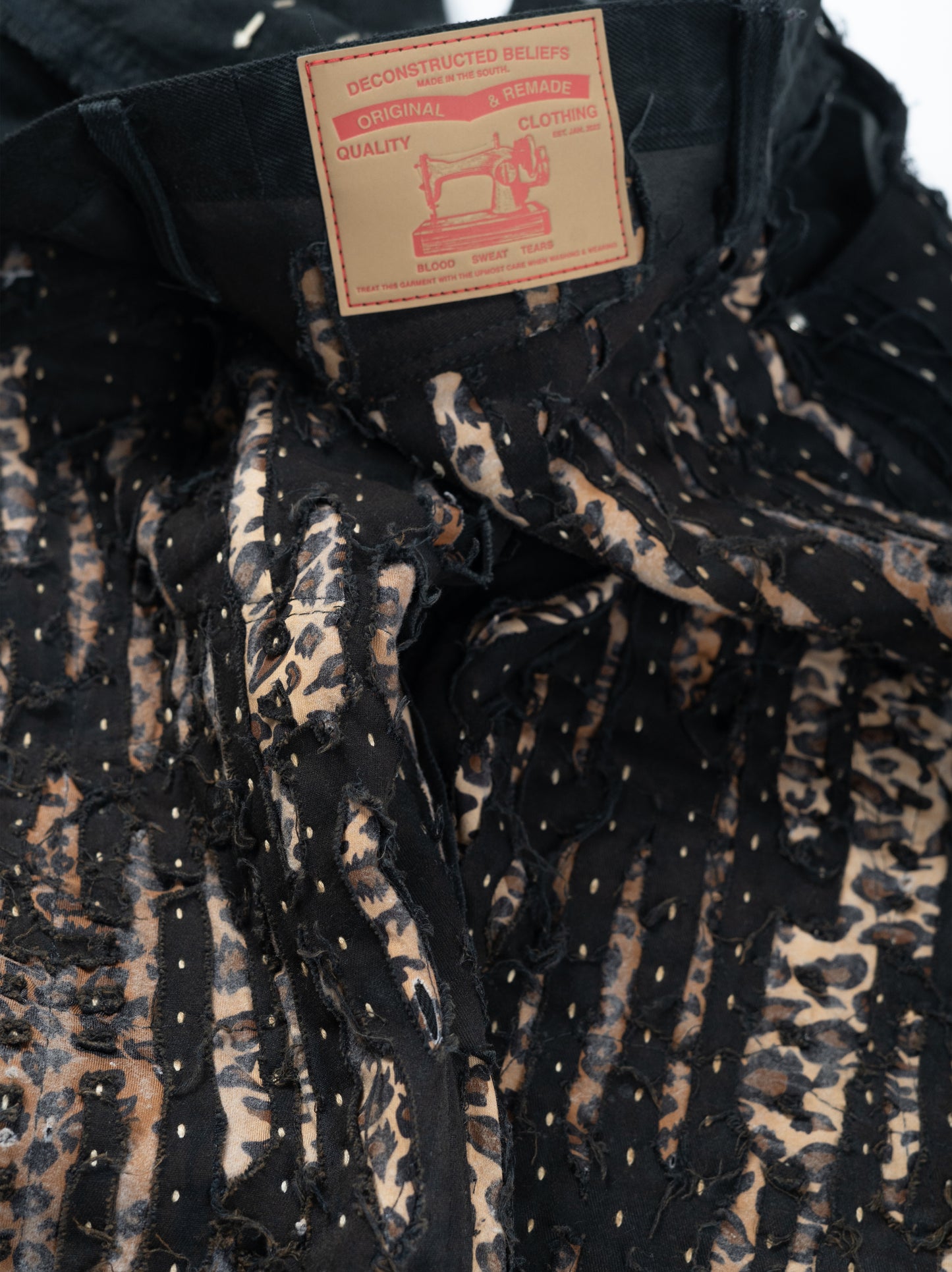 Leopard Boro Denim