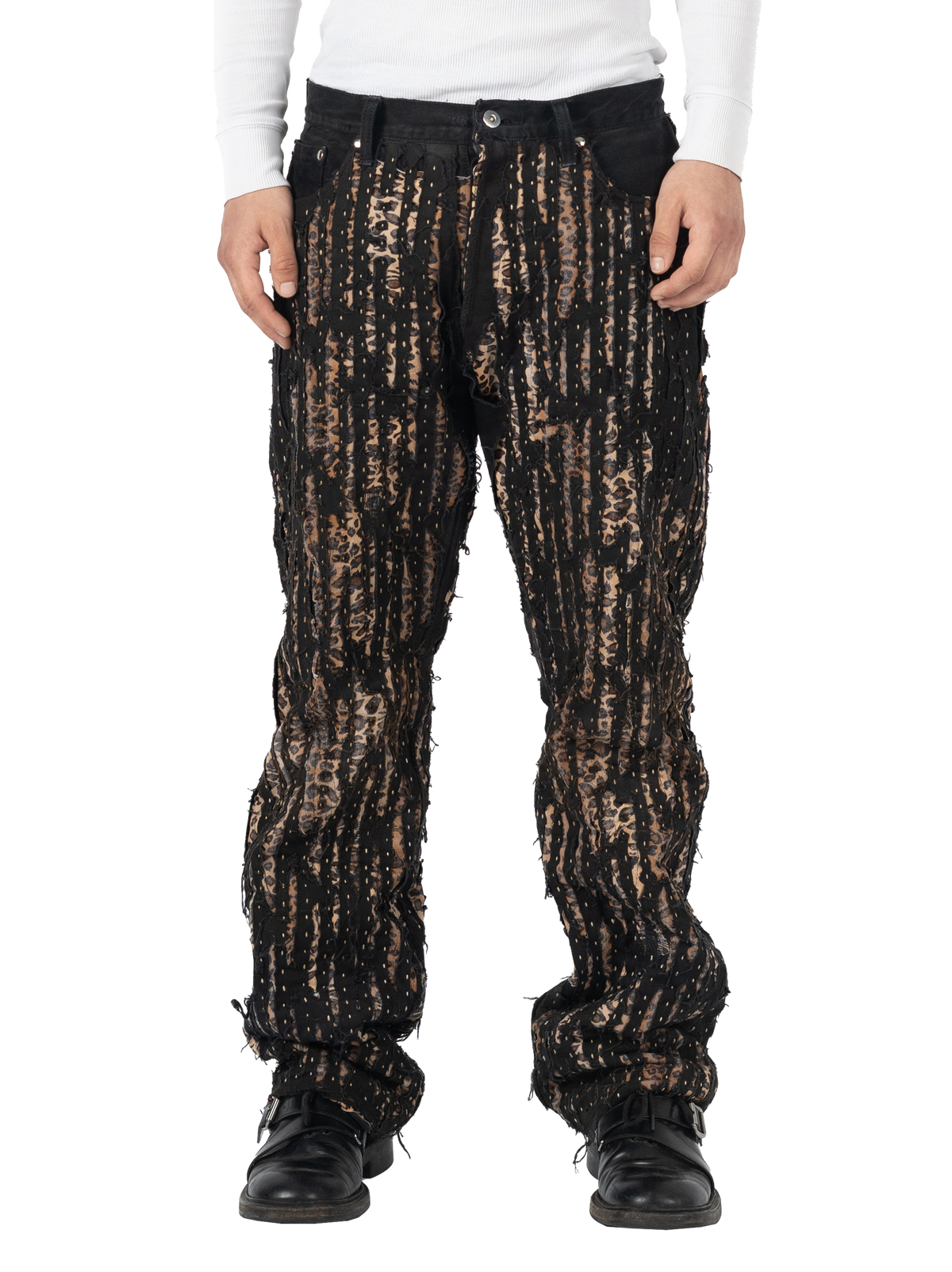 Leopard Boro Denim