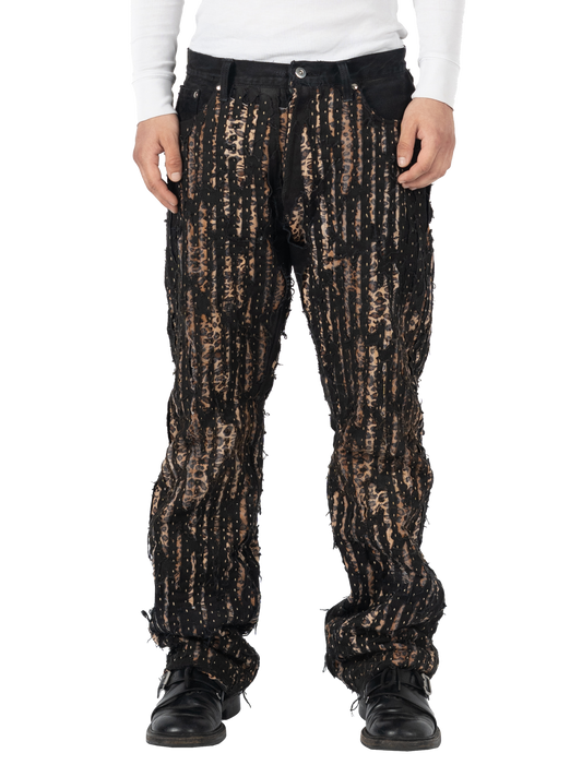 Leopard Boro Denim