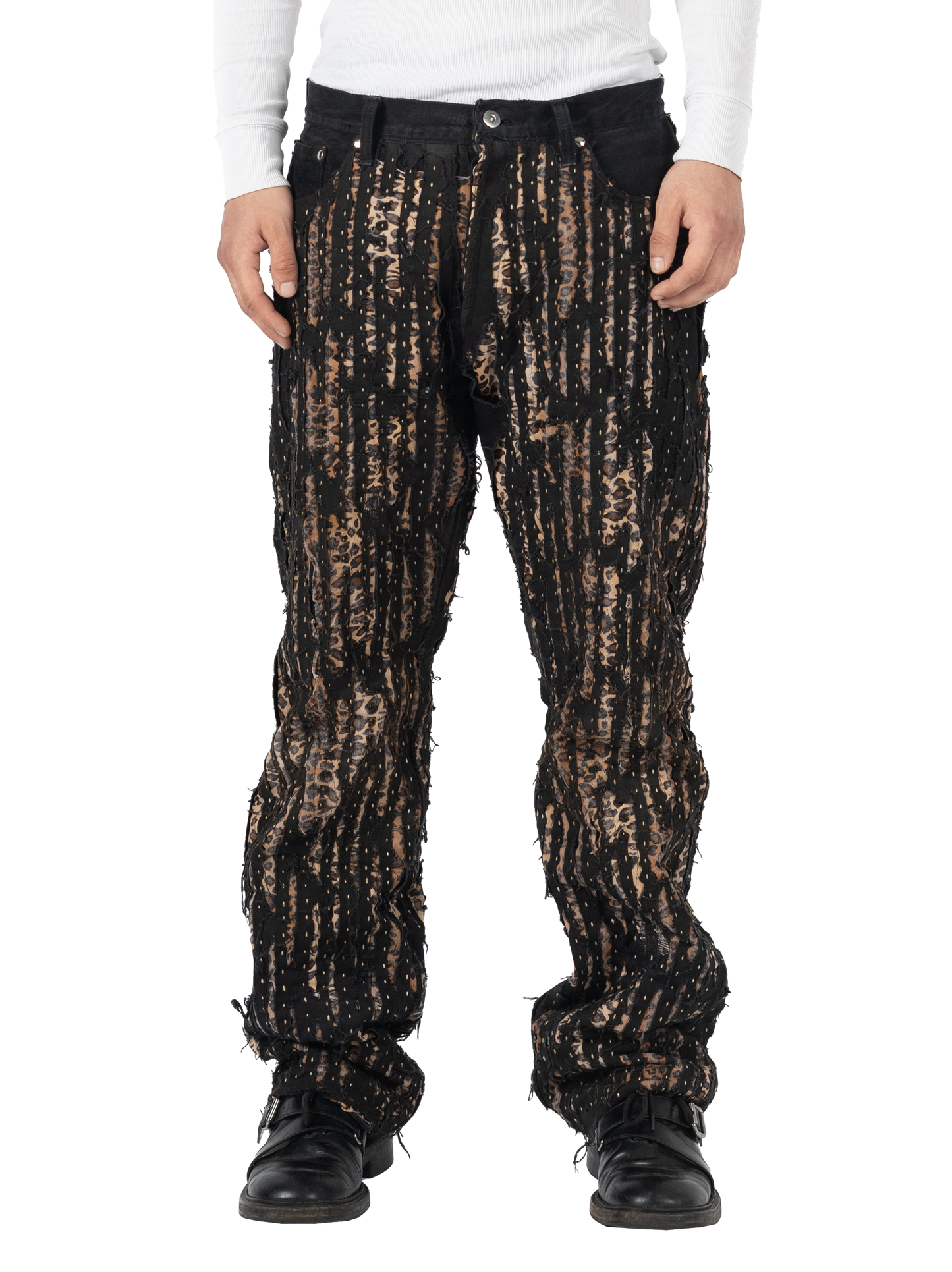 Leopard Boro Denim