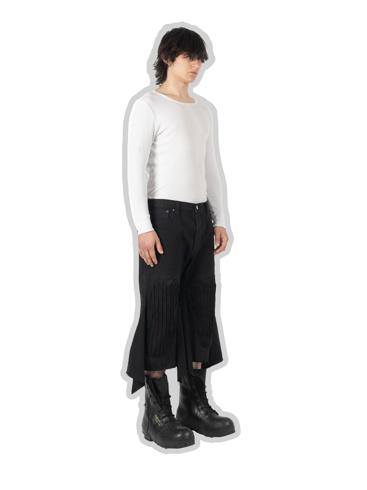 Abyss Black Jeans-Shorts