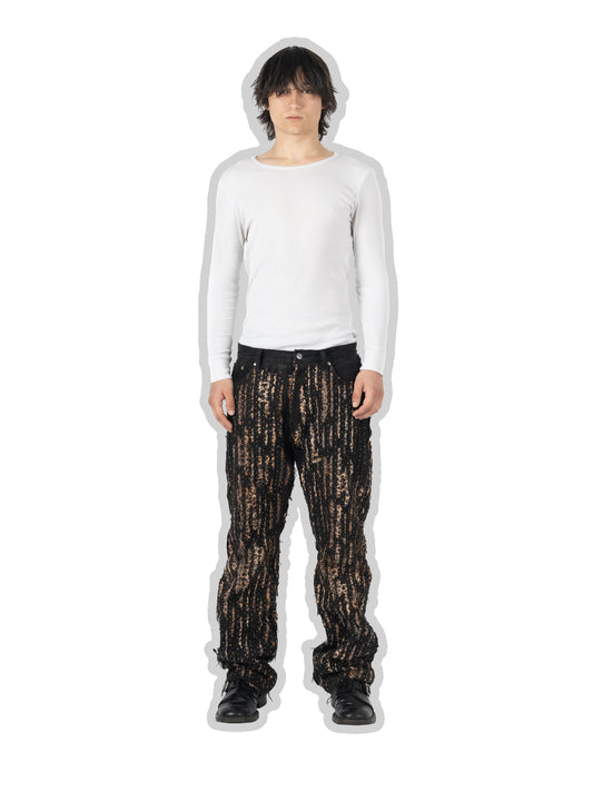 Leopard Boro Denim